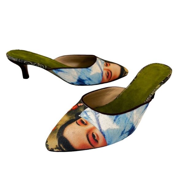 Rare Suzhou Cobblers “In The Mood” Green Wool Felt Handmade Kitten Heel - Picture 12 of 12